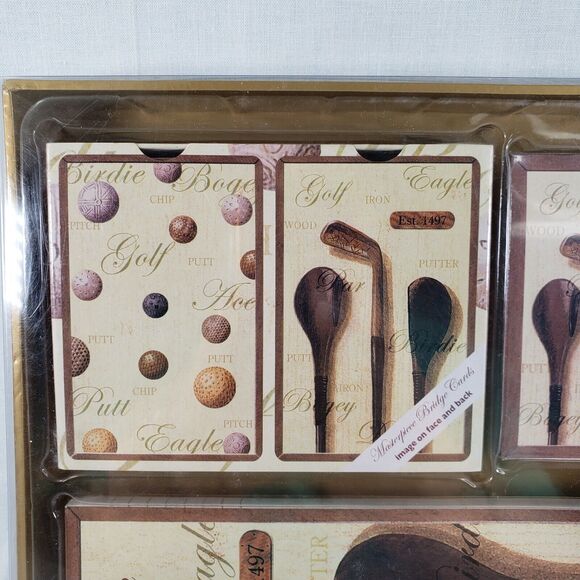 LAUREL LINK Bridge PLAYING CARDS DOUBLE DECK TEE TIME GOLF THEME NEW SEALED - Picture 6 of 16